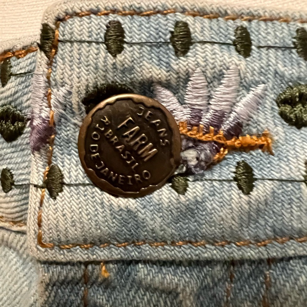 NWT FARM Rio Summer Garden Denim Shorts - Picture 10 of 15